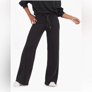 SPANX Black Wide-Leg Drawstring Lounge Pants